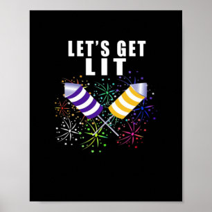Funny Let's Get Lit - Unabhängigkeit Pun Classic Poster