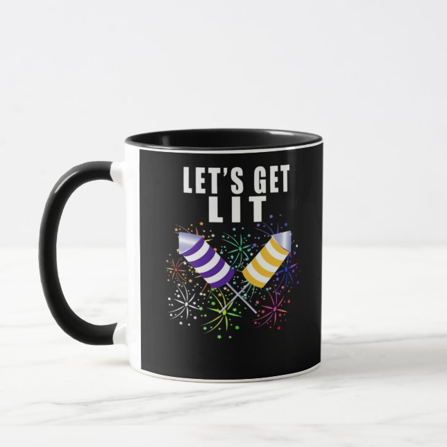 Funny Let's Get Lit - Unabhängigkeit Pun Classic Tasse (Links)