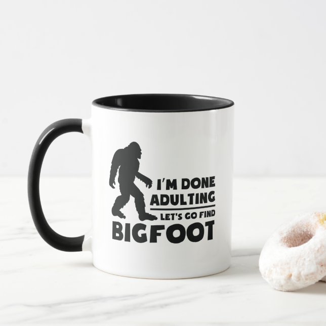 Funny Let's Go Bigfoot Geschenk suchen Tasse (Mit Donut)