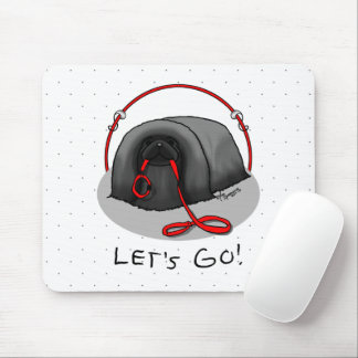 Funny Let's Go! for a Walk Pekingese Dog (black) Mousepad