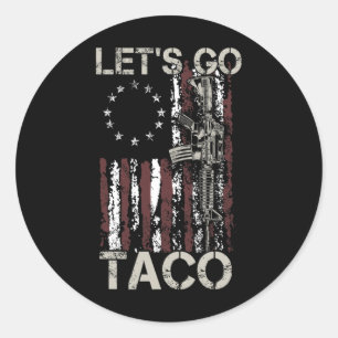 Funny Let's Go Taco 21 Runder Aufkleber