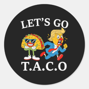 Funny Let's Go Taco 30 Runder Aufkleber