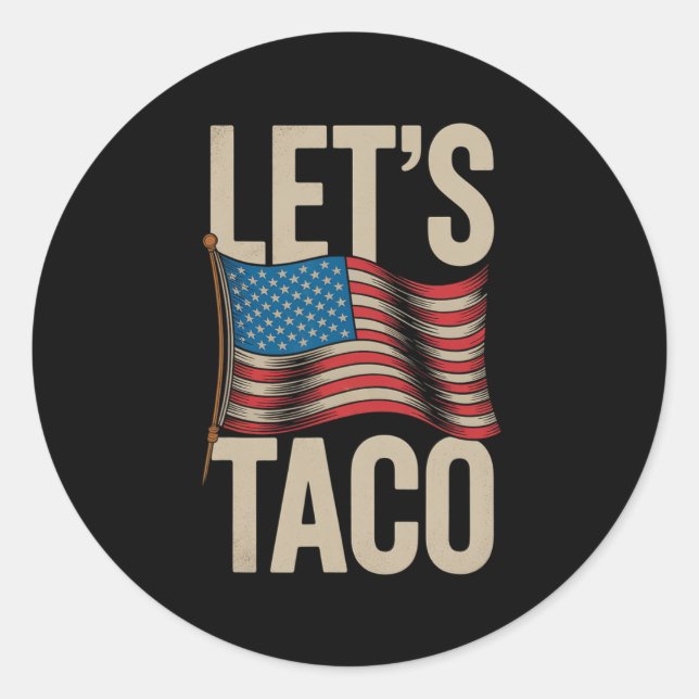 Funny Let's Go Taco 42 Runder Aufkleber (Vorderseite)