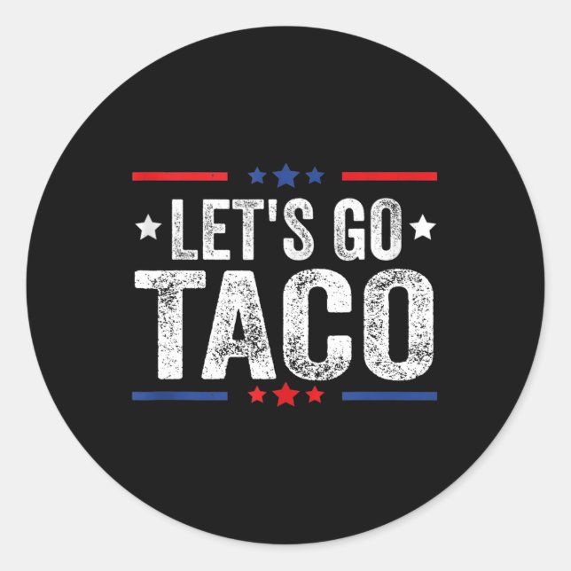 Funny Let's Go Taco 47 Runder Aufkleber (Vorderseite)