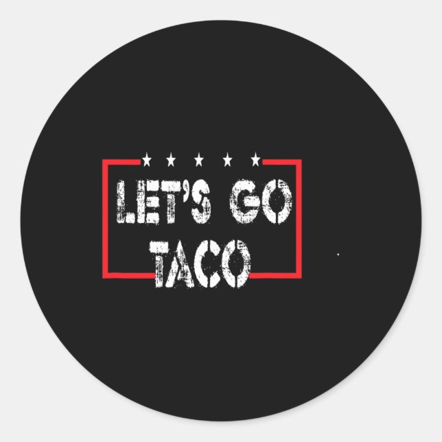 Funny Let's Go Taco 53 Runder Aufkleber (Vorderseite)