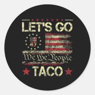 Funny Let's Go Taco 7 Runder Aufkleber