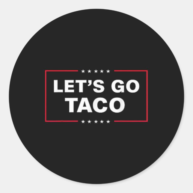 Funny Let's Go Taco &# Runder Aufkleber (Vorderseite)