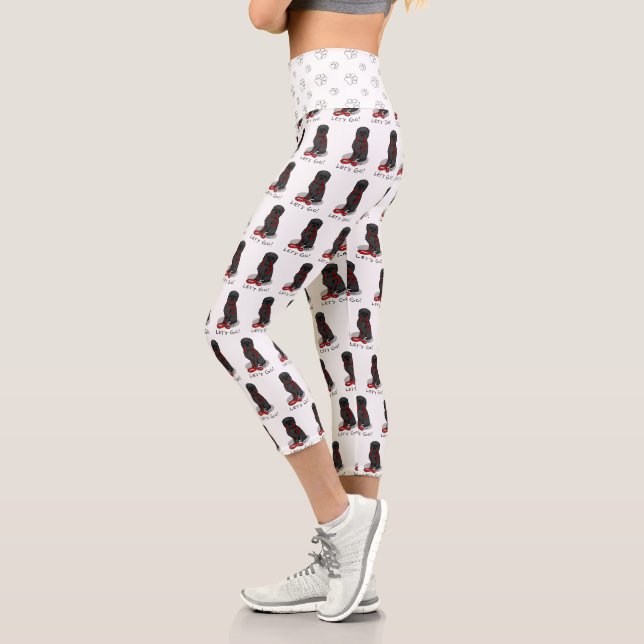 Funny Let's Go! Walk Affenpinscher (Black Natural) Capri Leggings (Links)