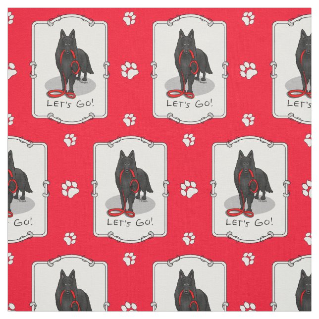 Funny Let's Go! Walk Belgian Sheepdog (black 1) Stoff (Muster)