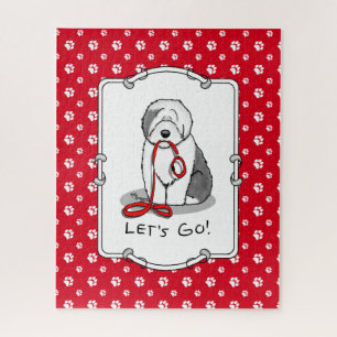 Funny Let's Go! Walk Old English Sheepdog (Grau 1)