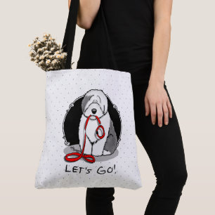 Funny Let's Go! Walk Old English Sheepdog (Grau 1) Tasche
