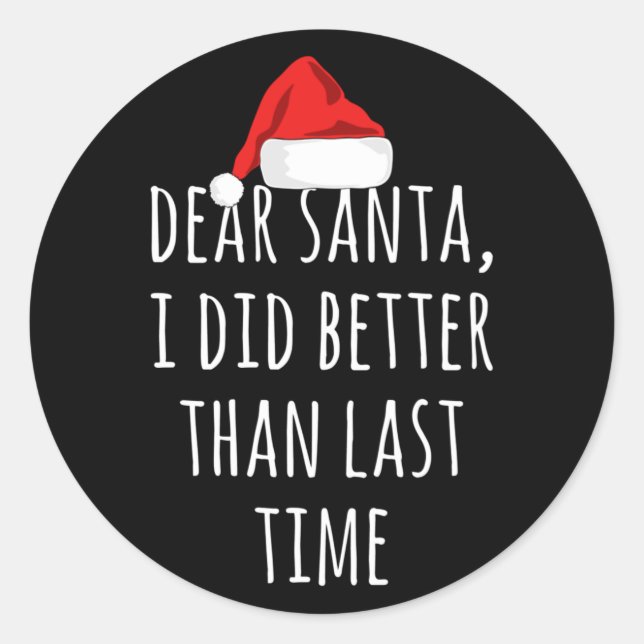 Funny Letter to Santa Christmas Geschenke Runder Aufkleber (Vorderseite)