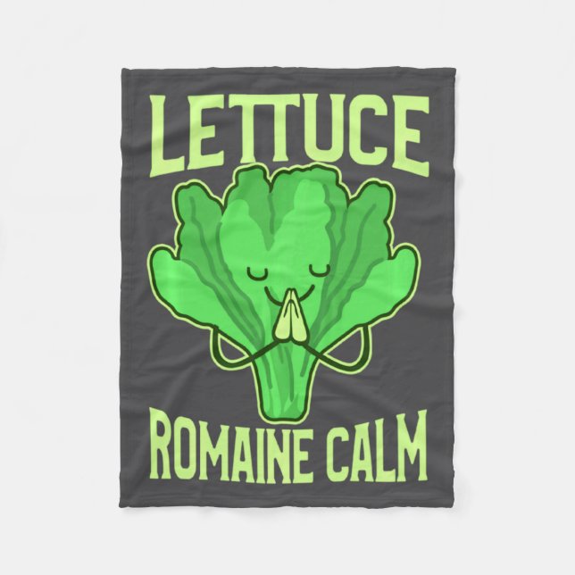 Funny Lettuce Romaine Calm Meditation Yoga Zen  Fleecedecke (Vorderseite)