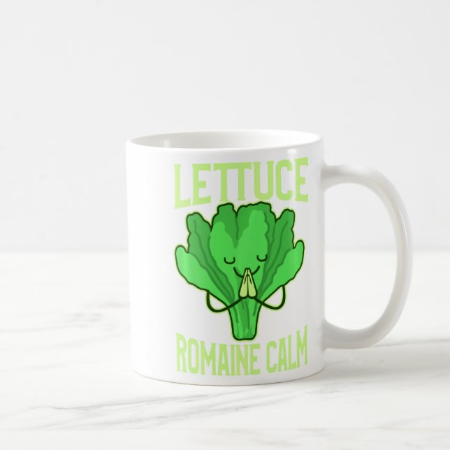 Funny Lettuce Romaine Calm Meditation Yoga Zen  Kaffeetasse (Rechts)