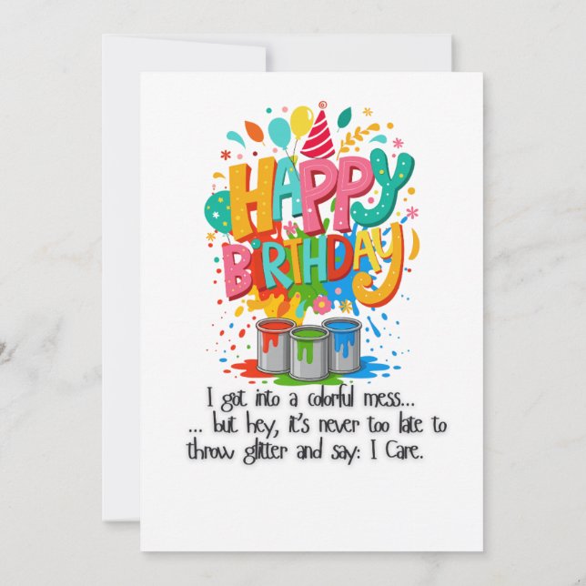 Funny LGBT French Bulldog Birthday Card - Stolz Dankeskarte (Rückseite)