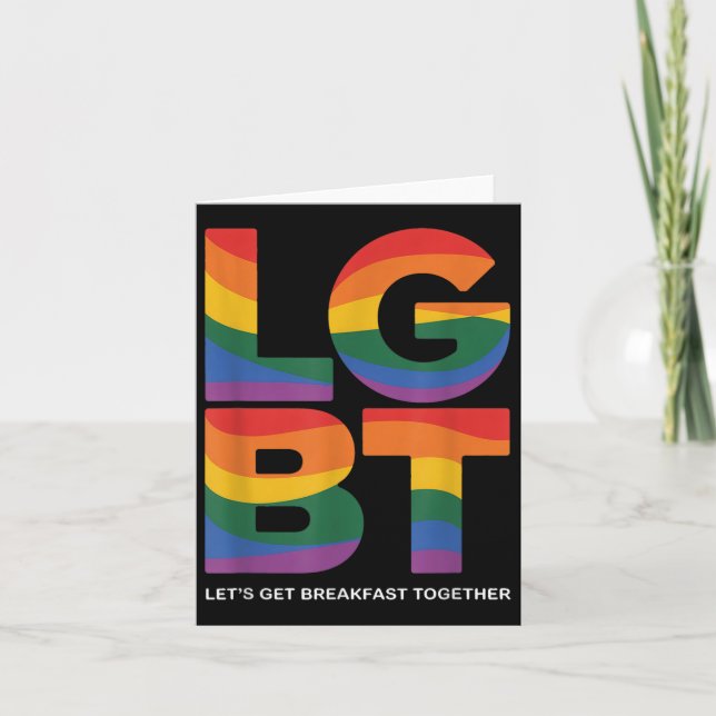 Funny Lgbt Lasse zusammen frühstücken Karte (Vorderseite)