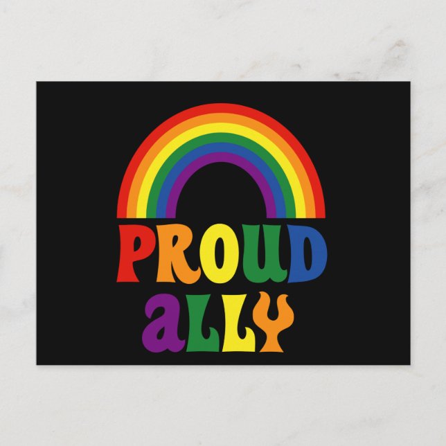 Funny LGBT Rainbow Pride Proud Ally Geschenk Ankündigungspostkarte (Vorderseite)