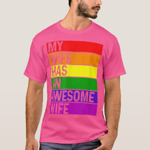 Funny LGBTQ Gay Pride Monat Lesbian Ehefrau Rainbo T-Shirt