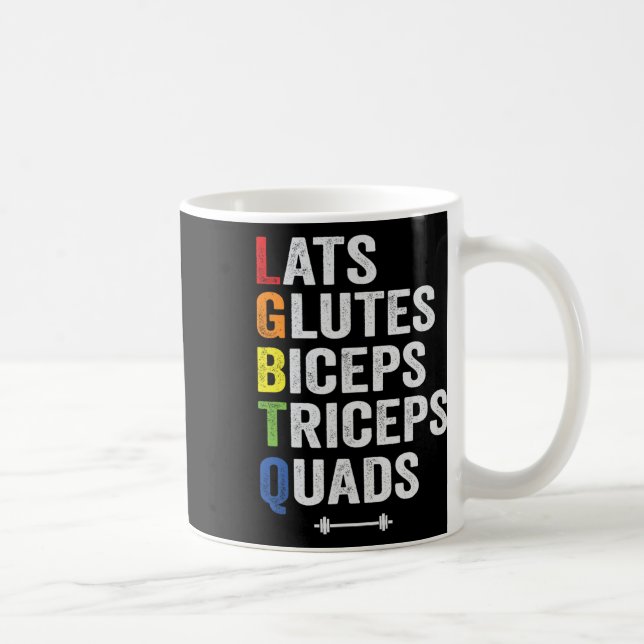 Funny Lgbtq Lats Glutes Biceps Triceps Quads Wiege Kaffeetasse (Rechts)
