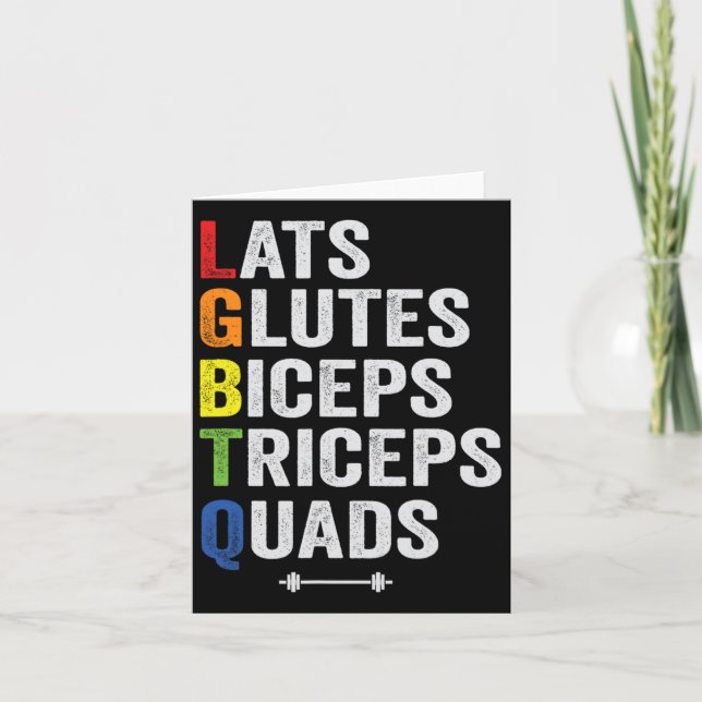 Funny Lgbtq Lats Glutes Biceps Triceps Quads Wiege Karte (Vorderseite)