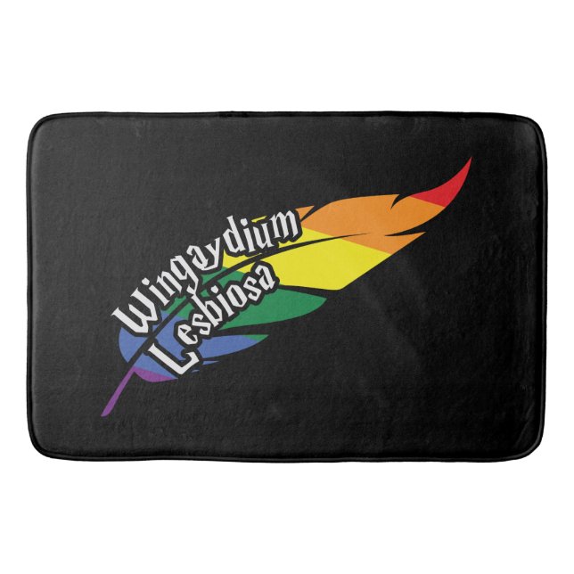 Funny LGBTQ | Wortspiel | Stolz | Regenbogen Badematte (Vorderseite)