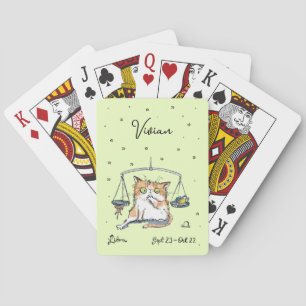 Funny Libra Zodiac Cat Star Sternzeichen Horoskop Spielkarten
