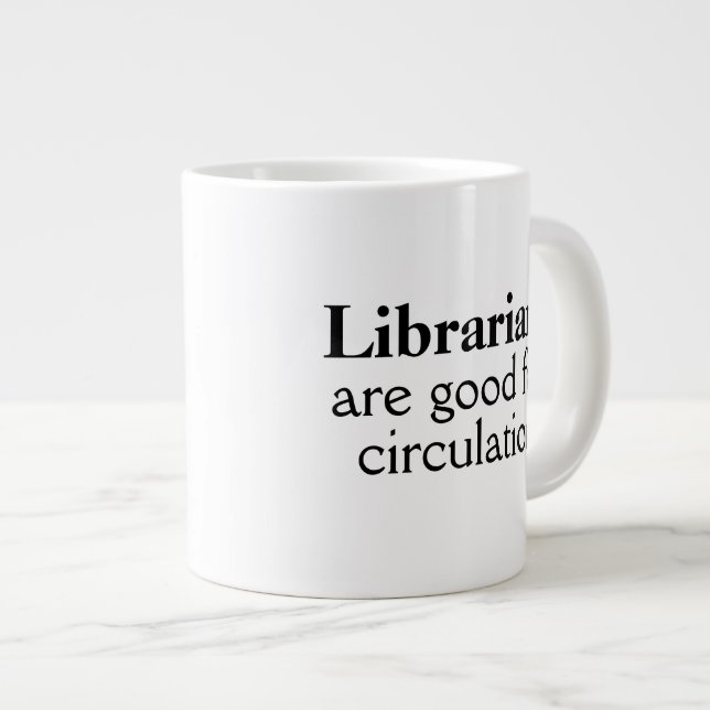 Funny Librarian Gift Jumbo Tasse Circular Pub (Vorderseite Rechts)