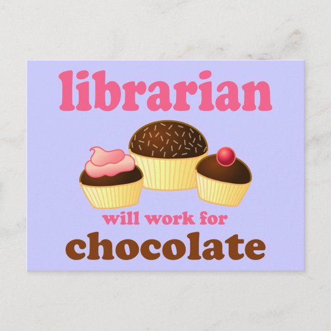 Funny Librarian Postcard Postkarte (Vorderseite)