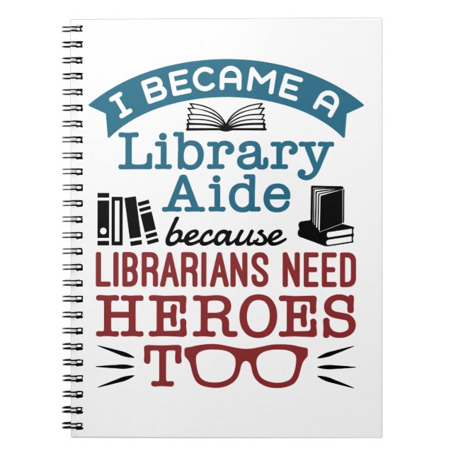 Funny Library Aide Assistant Helden Sprichwort Notizblock (Vorderseite)