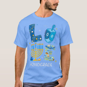 Funny LIEBE 2. Klasse Lehrer Menorah Jewish Hanukk T-Shirt
