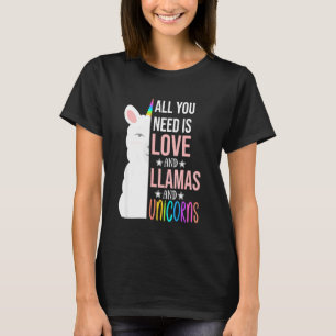 Funny Liebe Alles was du brauchst ist Liebe Llama T-Shirt