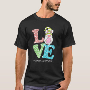 Funny Liebe Gnome Oncology Nurse Leopard Happy Eas T-Shirt
