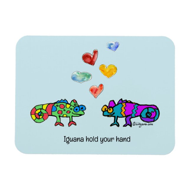 Funny Liebe Iguanas Cartoon Magnet (Horizontal)