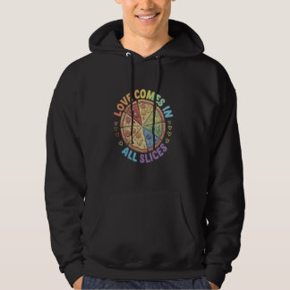 Funny Liebe kommt in allen Slices Pizza LGBTQ Hoodie
