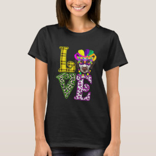 Funny Liebe Mardi Gras Dalmatiner Dog Vater Mama T-Shirt