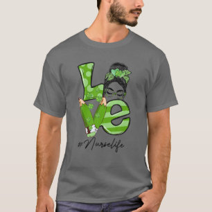 Funny Liebe Messy Bun Nur. Se Life St Patrick Day T-Shirt