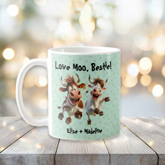 Funny "Liebe Moo Bestie" Personalisiert Kaffeetasse