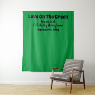 Funny "Liebe on Green" Golfplatz Polterabend Wandteppich