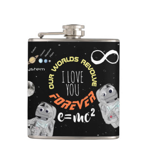 Funny Liebe Outer Space Match Science Geek Astrona Flachmann