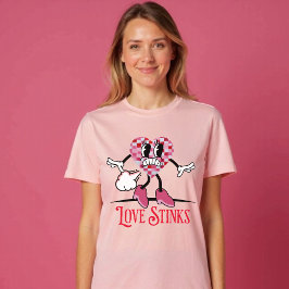 Funny Liebe Stinks Fargend Checkered Heart T-Shirt