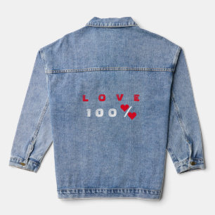 Funny Liebe Text Denim Jacket Jeansjacke