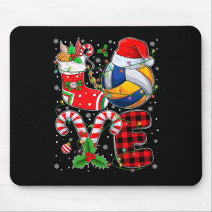 Funny Liebe Volleyball Ball Weihnachtsmannmütze We Mousepad