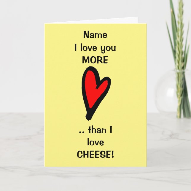 Funny Liebe You Chee Valentinstag Card Karte (Vorderseite)