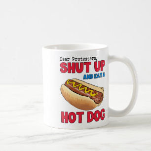 Funny Lieber Demonstranten stehen still und essen Kaffeetasse