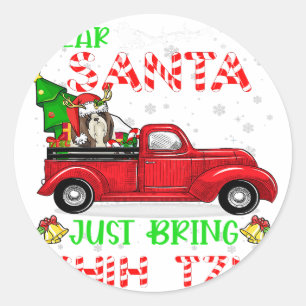 Funny Lieber Santa Bringen Sie Shih Tzu Dog Weihna Runder Aufkleber