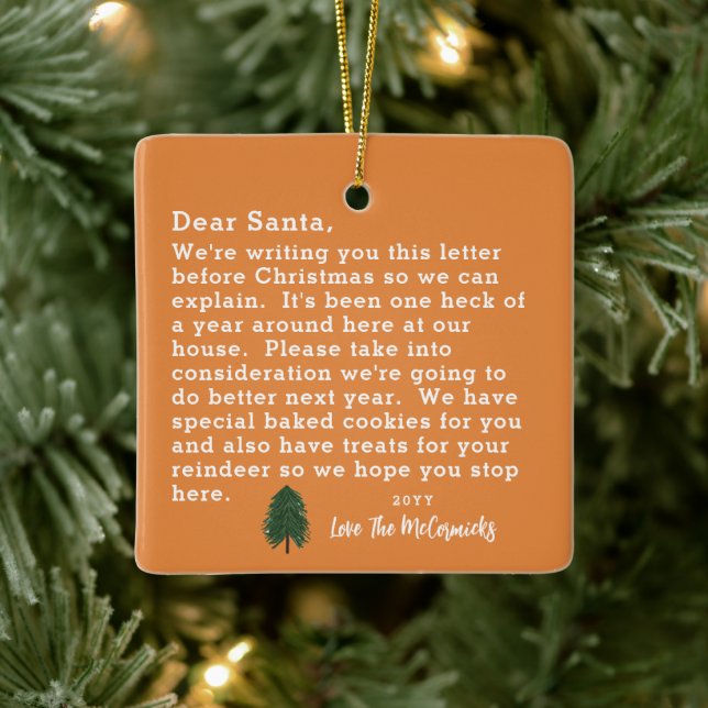 Funny Lieber WeihLetter Familie Personalisiert Keramikornament (Baum)