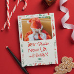 Funny Lieber Weihnachten Weihnachten Foto<br><div class="desc">Funny 'Lieber Weihnachtsmann lass mir erklären! Weihnachtskarte. Schick Weihnachten Grüße mit dieser lustigen und festlichen Urlaubskarte. Es enthält ein handgeschriebenes Zitat und eine einfache Typografie. Personalisieren Sie diese durch Hinzufügen von Namen und Foto.</div>
