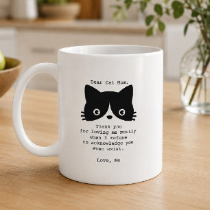 Funny Liebling Cat Mama Schwarz-weiß personalisier Kaffeetasse