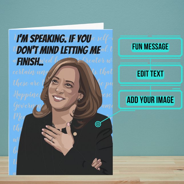 Funny Ließ Kamala Finish Geburtstag Karte (Kamala Harris is a symbol of strength for many. )