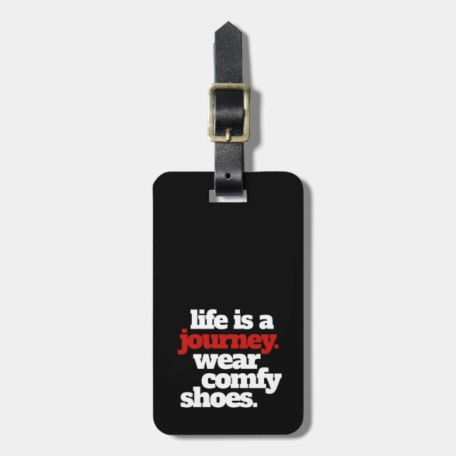 Funny Life ist eine Reise ... Gepäckanhänger (Vorderseite vertikal)